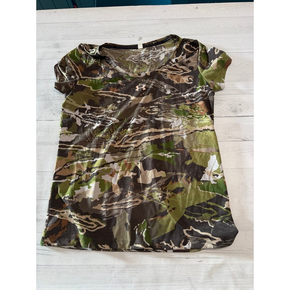 Under armour women's heatgear camo‎ short sleeve shirt large